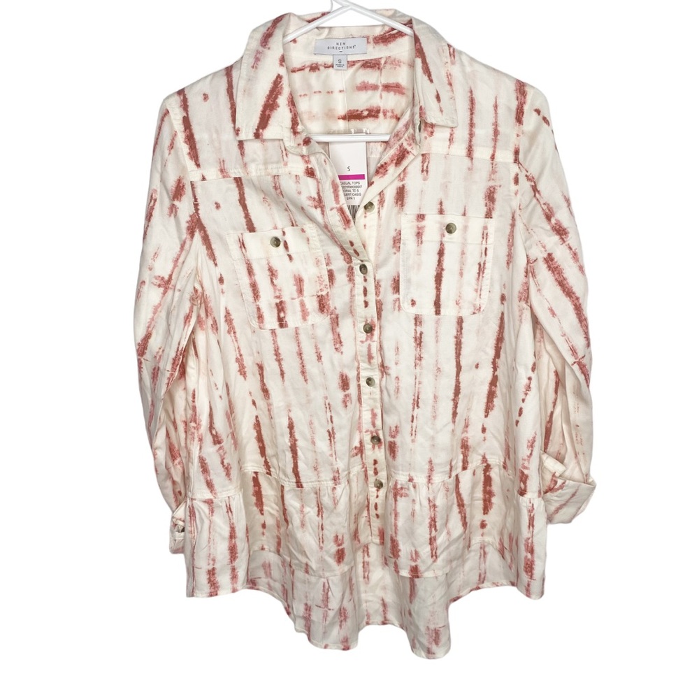 New Directions tie dye casual shirt size small NWT L